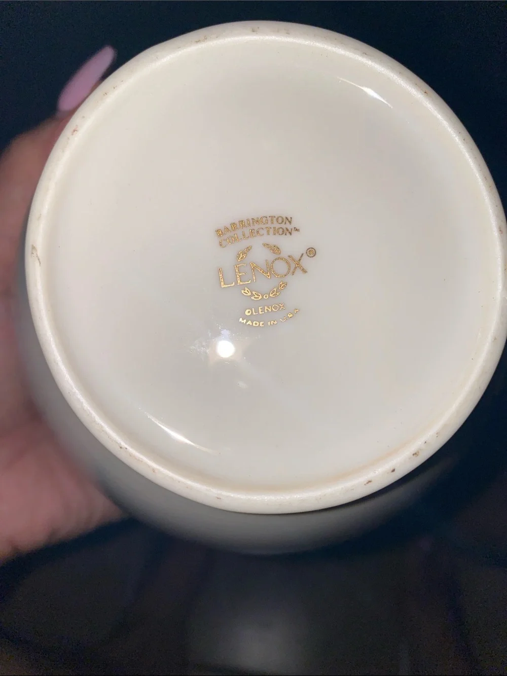 Vintage Lenox Porcelain Floral Jar with 24K Gold Trimming and Pink Blossoms